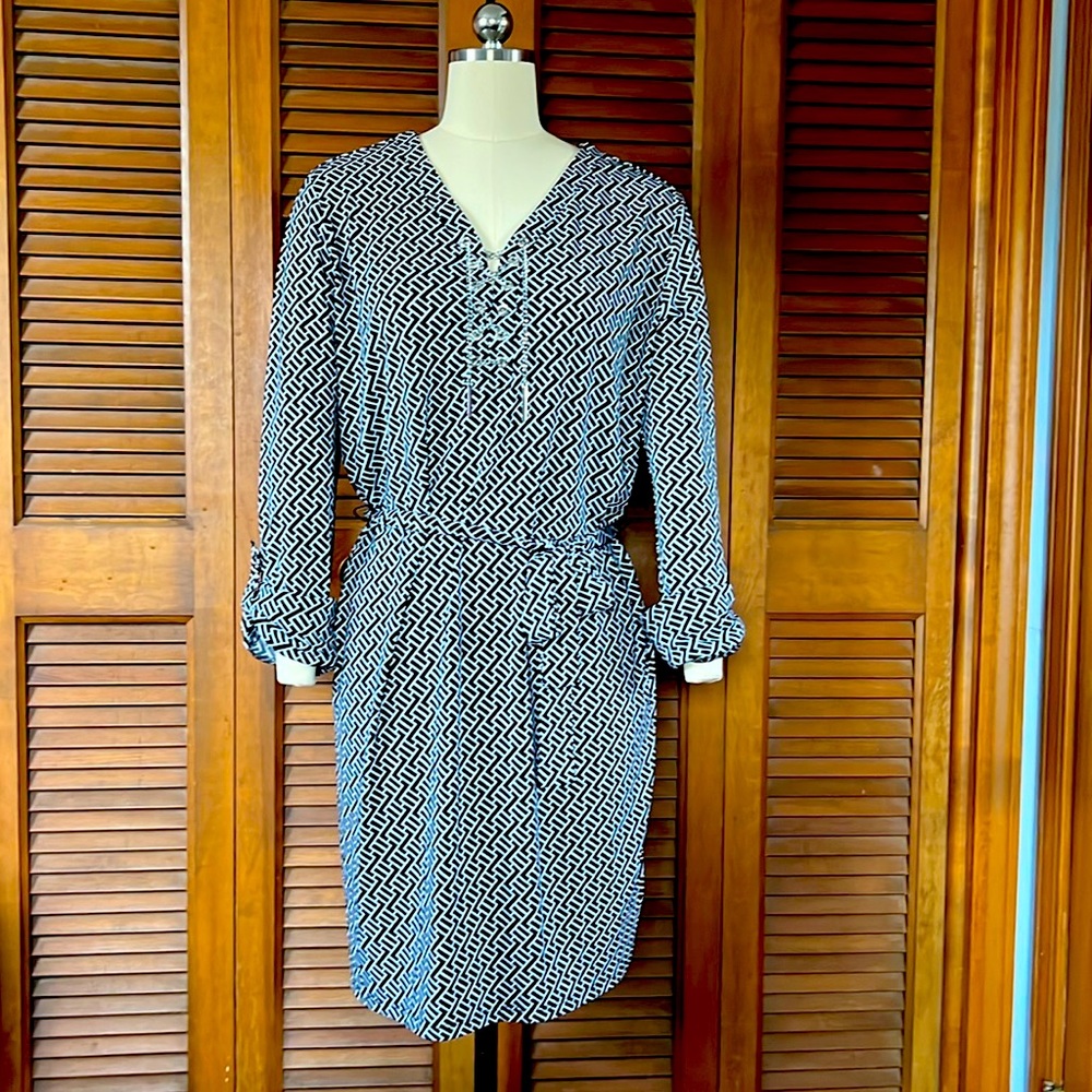 New Michael Kors Black and White Dress L Large